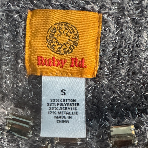 Ruby Rd. Textured Gray Sweater - Picture 2 of 3